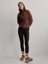 Carmen Zip-Through Rib Knit Cocoa Shell