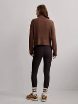 Carmen Zip-Through Rib Knit Cocoa Shell