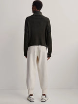 Carmen Zip-Through Rib Knit Dark Olive