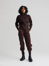 Carmen Zip-Through Rib Knit Coffee Bean