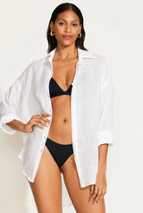 Playa Oversized Linen Shirt White