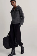 Elise Half Zip Black