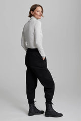 Roya Rollneck Long-Sleeve Tee Egret/Black