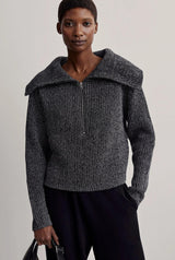 Elise Half Zip Black