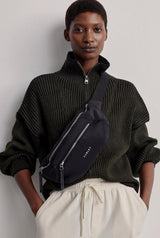 Carmen Zip-Through Rib Knit Dark Olive