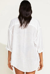 Playa Oversized Linen Shirt White