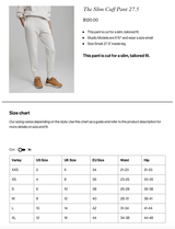 The Slim Cuff Pant 27.5" Ivory Marl