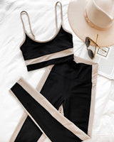 COLORBLOCK LEGGING BLACK TAN