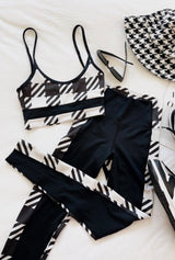 COLORBLOCK LEGGING HOUNDSTOOTH