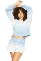 LYDIA SHORT GLITTER CORNFLOWER DIP DYE