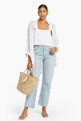 Playa Oversized Linen Shirt White