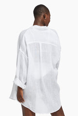 Playa Oversized Linen Shirt White