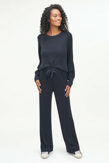 Alpine Rib Wide Leg Pant Navy