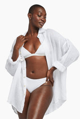 Playa Oversized Linen Shirt White