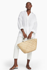Playa Oversized Linen Shirt White