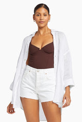 Playa Oversized Linen Shirt White