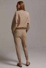 Amberley Ribbed Pique Pant Biscuit