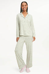 Pillow Soft PJ Set Grey Leopard