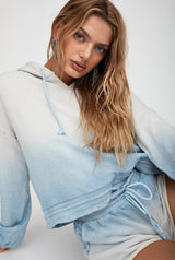 JENNA SWEATSHIRT GLITTER CORNFLOWER DIP DYE