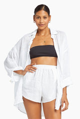 Playa Oversized Linen Shirt White