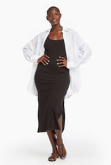 West Dress Black Organic Rib