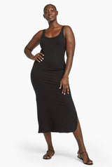 West Dress Black Organic Rib