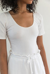 West Bodysuit White Organic Rib
