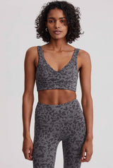 Let's Move Kellam Bra Blackened Distorted Animal Print