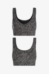 Let's Move Kellam Bra Blackened Distorted Animal Print