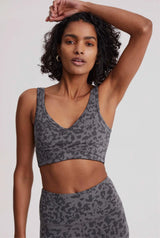 Let's Move Kellam Bra Blackened Distorted Animal Print