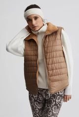 Ellis Reversible Quilt Gilet Desert Sand