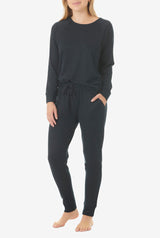 Long Sleeve Pajama Set Navy