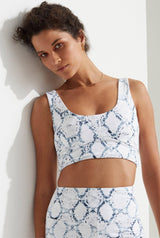 Let's Go Elsie Bra White Snake