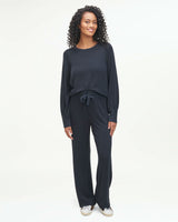 Alpine Rib Wide Leg Pant Navy