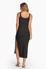 West Dress Black Organic Rib