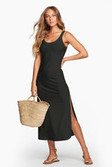 West Dress Black Organic Rib