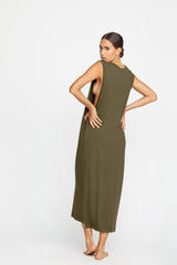 Katsumi Midi Dress Khaki