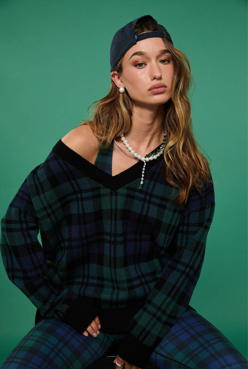 Joey Sweater Wintergreen Plaid